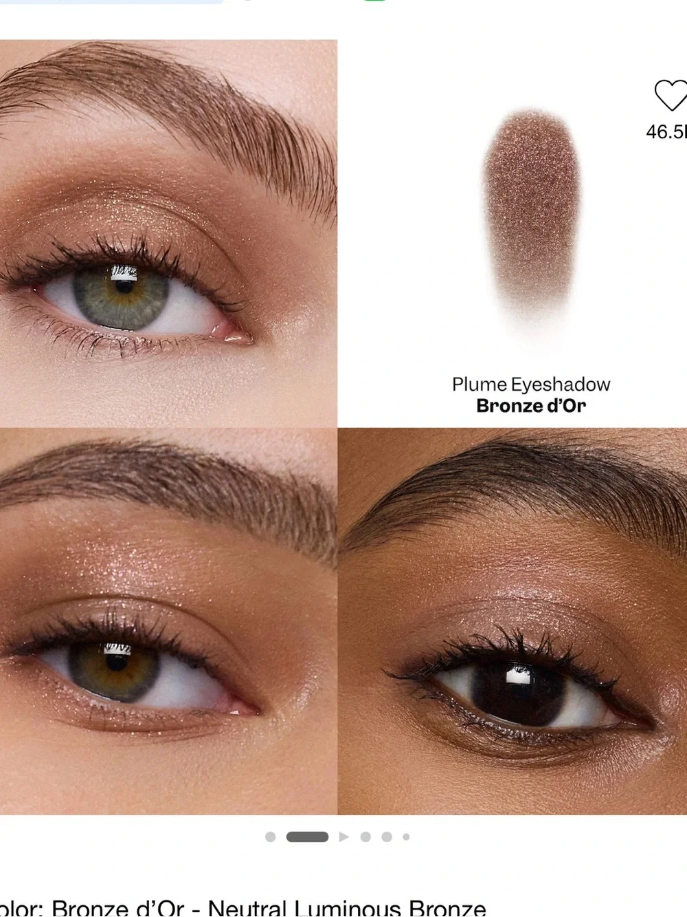 VIOLETTE_FR Bronze d’or PLUME EYESHADOW Feather Matte Veil Feather Shimmer Veil